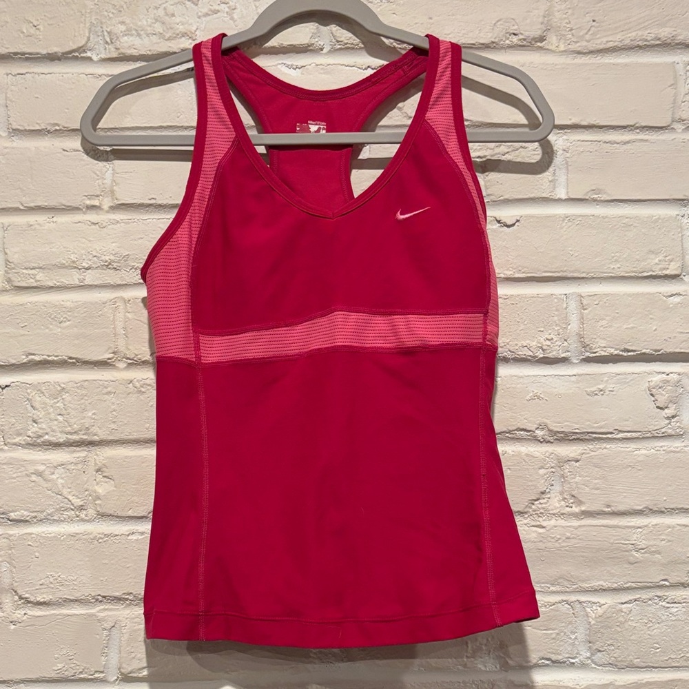 Nike FIT Dry cropped pink racerback tank